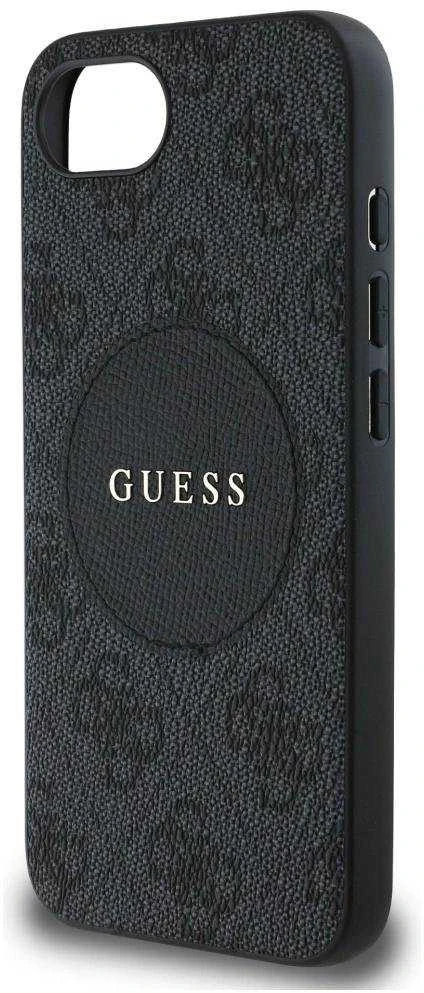 Guess 4G Circle Classic Logo MagSafe dėklas iPhone 16e - juodas