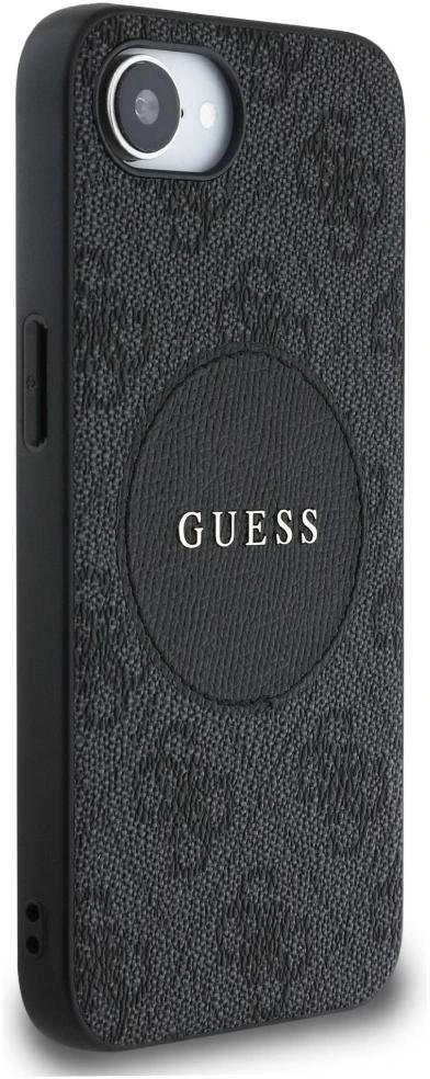Guess 4G Circle Classic Logo MagSafe dėklas iPhone 16e - juodas