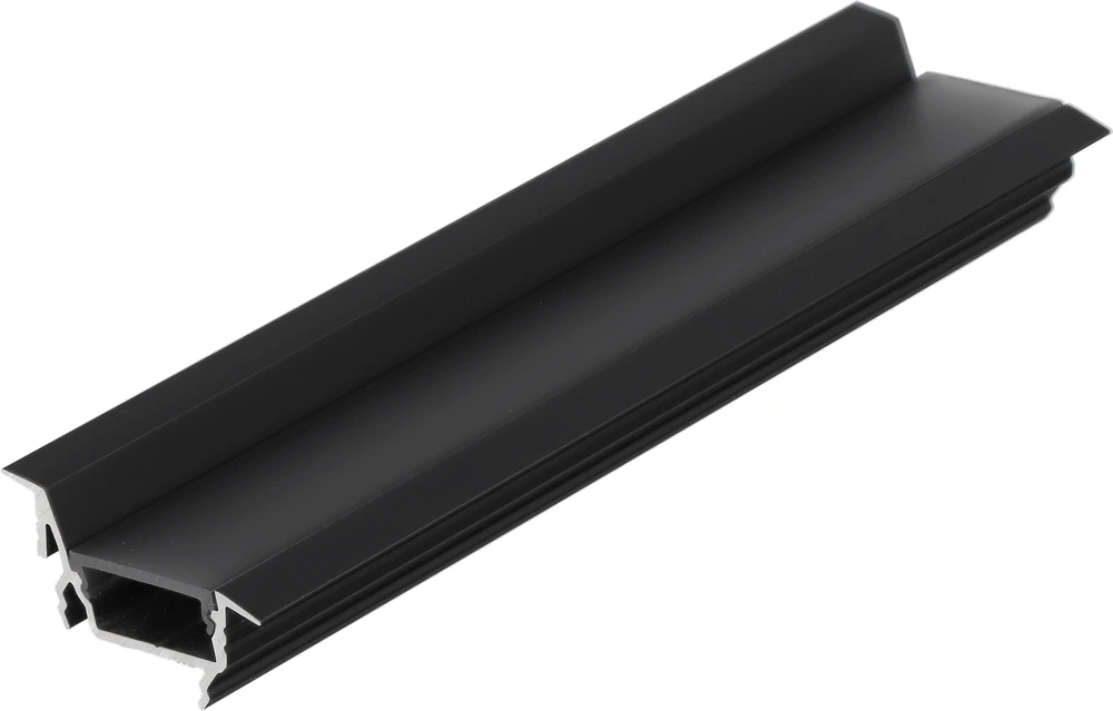 4m LED juostos profilis DIAGONAL14 F/TY, juodai anoduotas