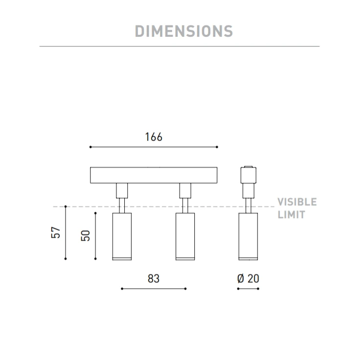 4W dvigubas šviestuvas į magnetines sistemas FIT 20 48V, 3000K, DALI, juodas