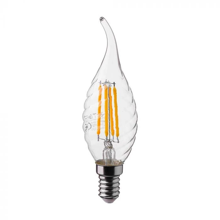 V-tac 4W LED filamentinė lemputė, E14, žvakės formos, 4000K
