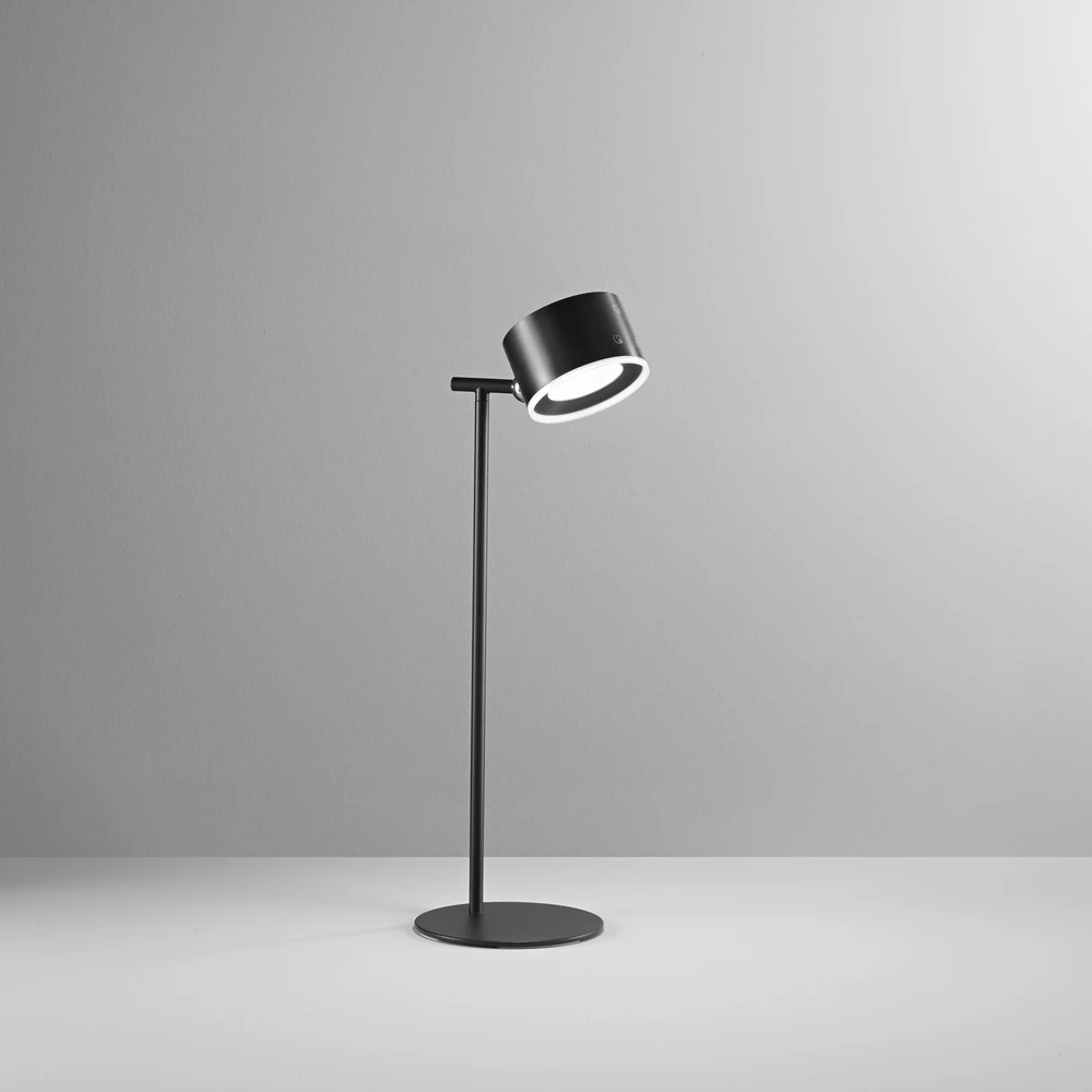 4W LED įkraunamas stalo šviestuvas TESLA, juodas, CCT/RGB, dimeriuojamas
