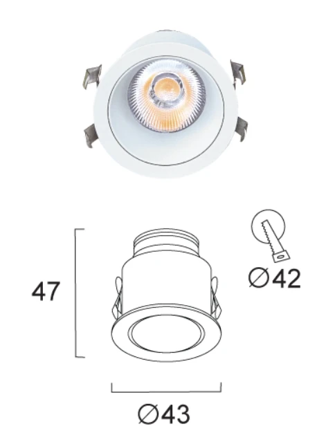 4W LED įleidžiamas šviestuvas ANDY, baltas, 3000K, 4341600