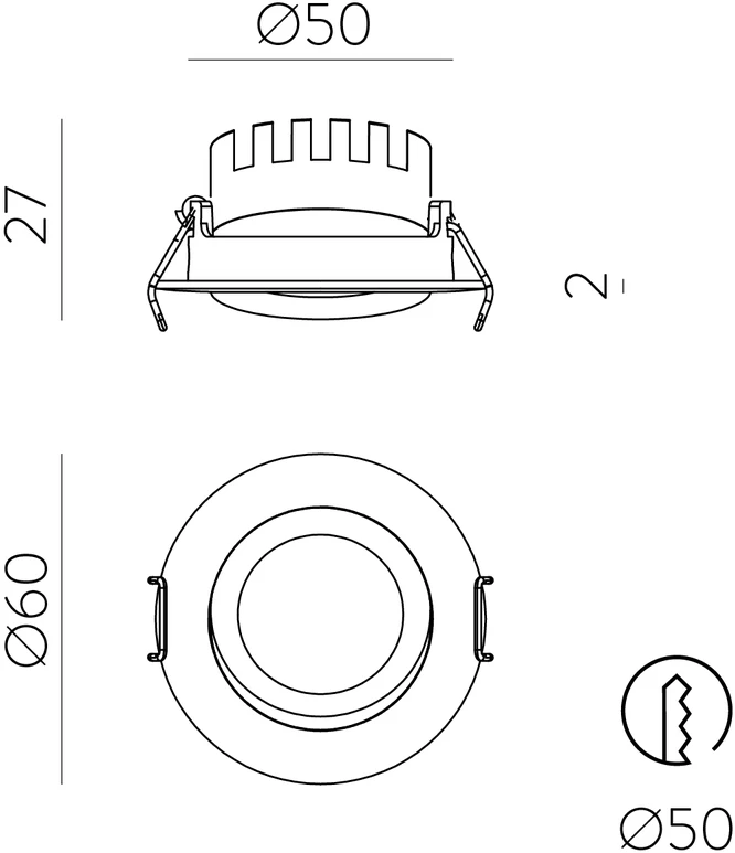 4W LED įleidžiamas šviestuvas TILT, baltas, 2700/3000K, dimeriuojamas, IP40, E4023070BDT