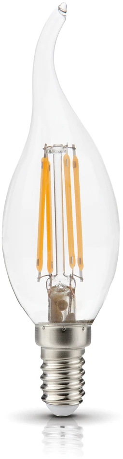 4W LED lemputė, E14, skaidri, 3000K
