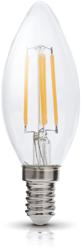 4W LED lemputė, E14, skaidri, 3000K