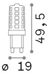 4W LED lemputė, G9, skaidri, 2700K, 342887