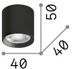4W LED lubinis šviestuvas NITRO, juodas, 2700K, dimeriuojamas, 342795