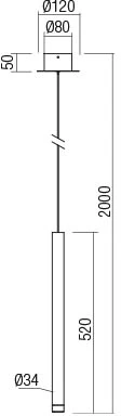 4W LED pakabinamas šviestuvas MADISON, juodas, 3000K, 01-2045