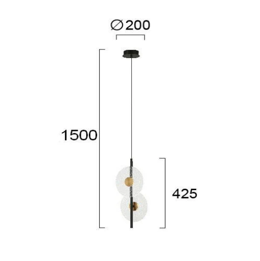 4W LED pakabinamas šviestuvas SUN, juodos/bronzos sp. korpusu, 3000K, 4280200