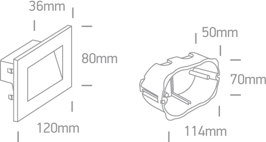 4W LED sieninis šviestuvas, baltas, 3000K, 68076/W/W