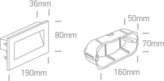 4W LED sieninis šviestuvas, juodas, 3000K, 68076A/B/W