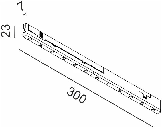 4W LED šviestuvas COMFORT 300 į magnetinę sistemą MICRO_LINE, juodas, 3000K, DALI