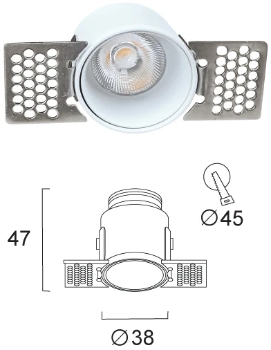 4W LED užglaistomas šviestuvas ANDY, baltas, 3000K, 4341700