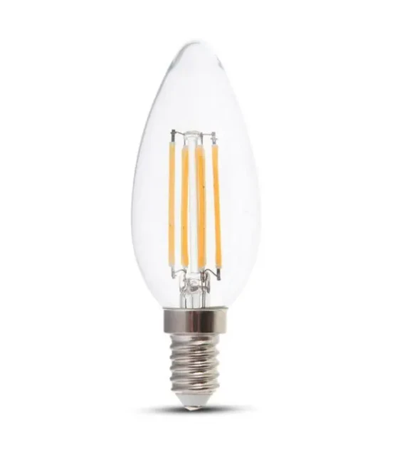 V-tac 4W LED žvakės formos lemputė, E14, 3000K, dimeriuojama