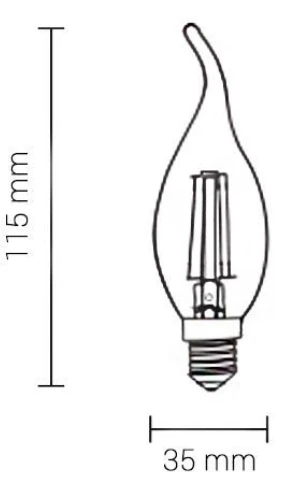 4W LED žvakės formos lemputė OPTONICA, E14, 4500K