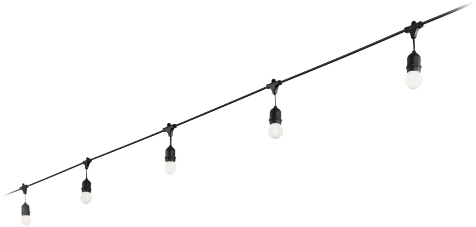 Pakabinamas šviestuvas Ideal Lux 5 lempučių girlianda FIESTA, E27, juoda, 159836