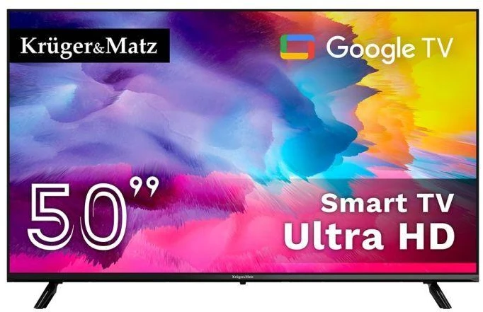 Televizorius Kruger & Matz 50" UHD Google TV DVB-T2/T/C H.265 HEVC TV