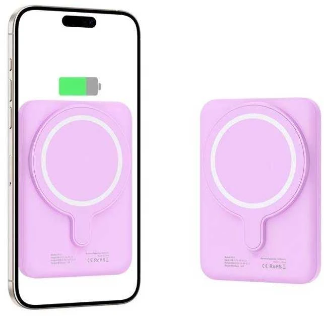 Tech-Protect LifeMag MagSafe PB10 5000mAh Power Bank – rožinės spalvos
