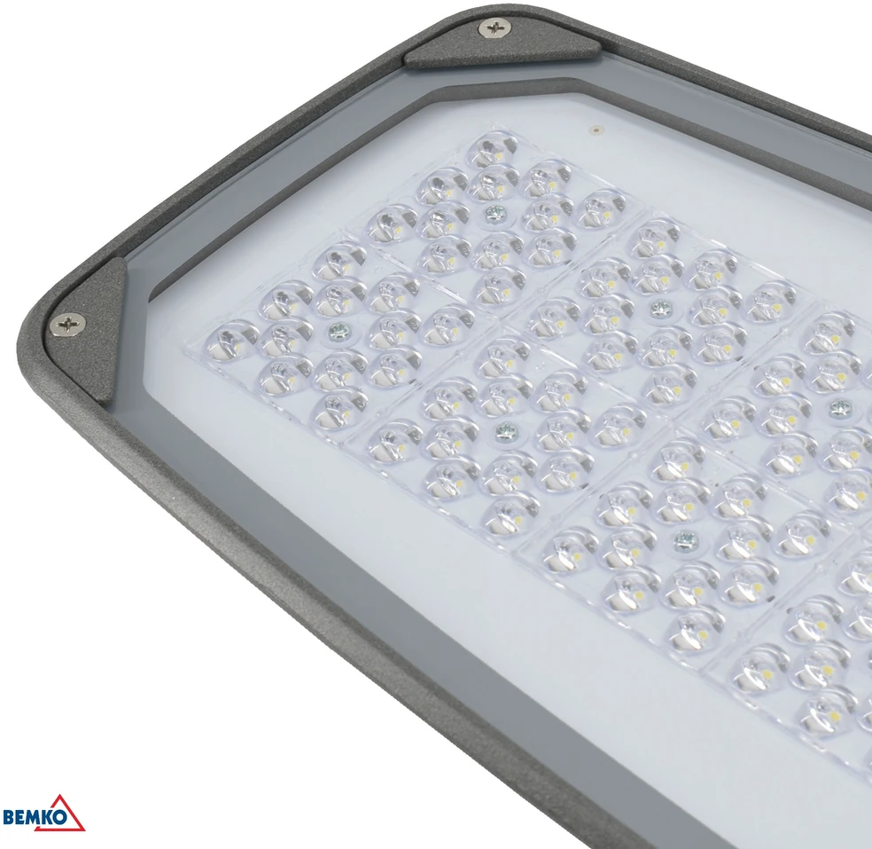 Bemko 50W LED gatvės šviestuvas JAGER, pilkas, 4000K, IP66, 120°