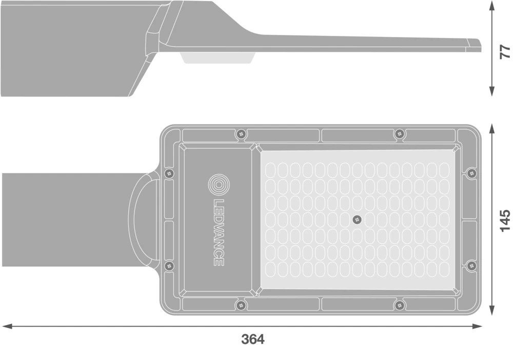 50W LED gatvės šviestuvas URBANLITE M, juodas, 3000K, 155° x 90°