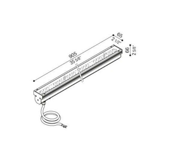 50W LED įleidžiamas į žemę šviestuvas IN-ROL 900, juodas, 3000K, 30°, DALI