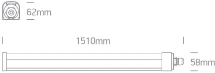 50W LED linijinis pramoninis šviestuvas, baltas, 3000/4000/6000K, IP66, 38150LB/V
