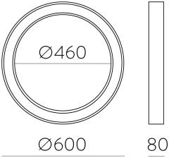50W LED lubinis šviestuvas ALISO 600, baltas, 2700/3000/4000K, P3742174B