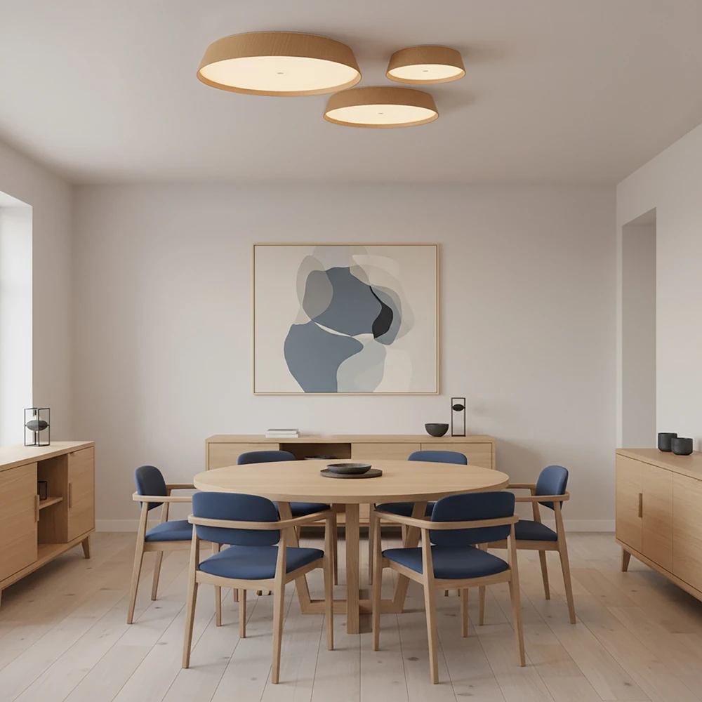 50W LED lubinis šviestuvas CORA, medžio/baltos sp., 2700/3000K, P4015270OAK