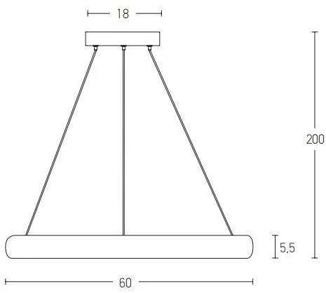 50W LED pakabinamas šviestuvas, aukso sp., 3000K, dimeriuojamas, 2054