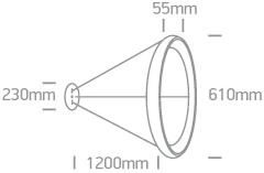 50W LED pakabinamas šviestuvas, baltas, 2700/3000/4000K, dimeriuojamas, 62144NB/W/V