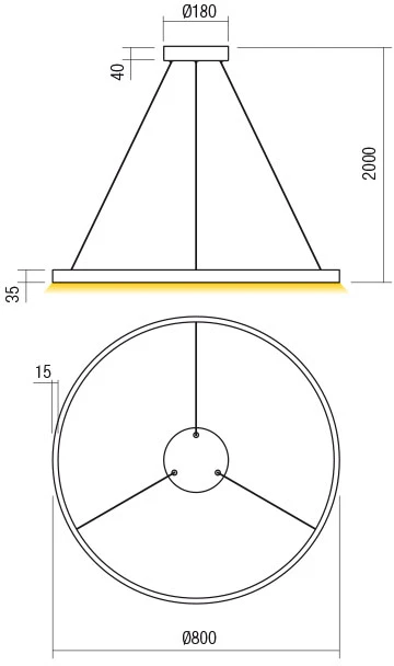 50W LED pakabinamas šviestuvas FEBE, baltas, 3000K, dimeriuojamas, 01-2869