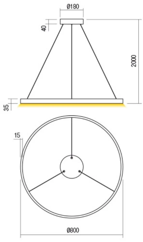 50W LED pakabinamas šviestuvas FEBE, juodas, 4000K, dimeriuojamas, 01-2874