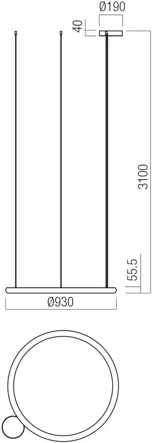50W LED pakabinamas šviestuvas HALLEY, baltas, 2700/3000/4000K, dimeriuojamas, 01-4457