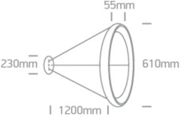 50W LED pakabinamas šviestuvas, juodas, 2700/3000/4000K, dimeriuojamas, 61cm, 62144NB/B/V