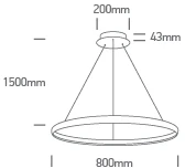 50W LED pakabinamas šviestuvas, juodas, 3000K, 63156/B/W