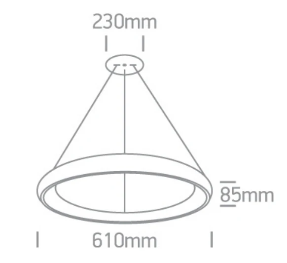50W LED pakabinamas šviestuvas, juodas, 3000K, 62144NB/B/W