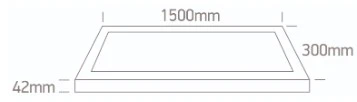 50W LED paviršinė panelė, balta, 150x30cm, CCT, 62150BRU/W/V