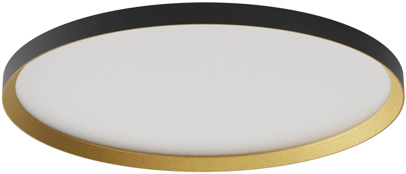 50W LED paviršinis/pakabinamas šviestuvas DAMA, juodos/aukso sp., 3000/4000/5000K, 60cm, 01-3751