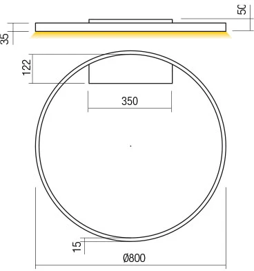Lubinis šviestuvas 50W LED paviršinis šviestuvas FEBE, juodas, 3000K, dimeriuojamas, 01-2849