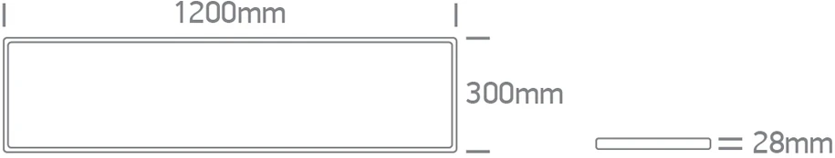Lubinis šviestuvas 50W LED paviršinis šviestuvas, juodos sp., 2800/3300/4000K, 1200x300mm, UGR19, 62020MU/B/V