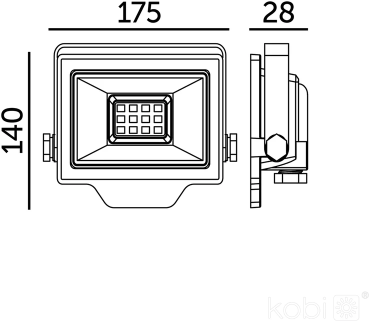 50W LED prožektorius DELYO MHN, juodas, 6000K, IP65