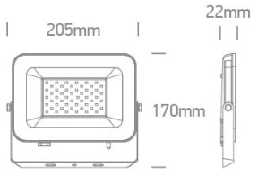 50W LED prožektorius, juodas, 3000/4000/6500K, IP65, 7028CC/B/V
