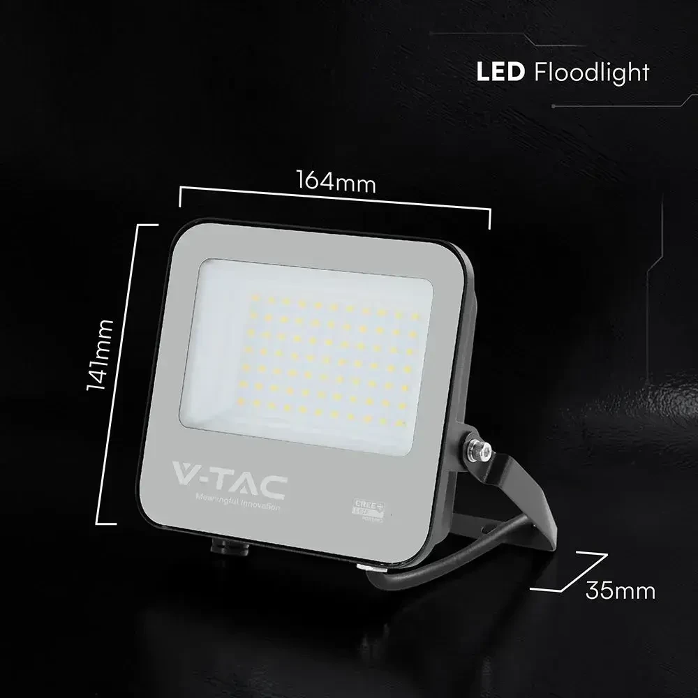50W LED prožektorius, juodu korpusu, 4000K, CREE LED chip