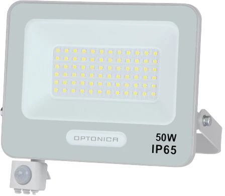 50W LED prožektorius su judesio davikliu, baltas, 4000K