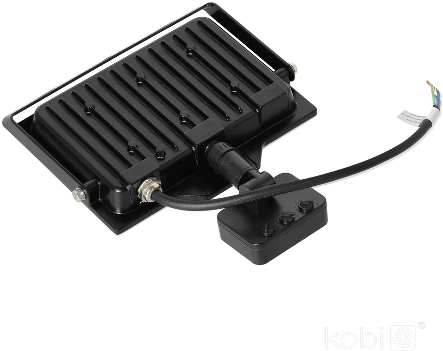 50W LED prožektorius su judesio davikliu DELYO MHNC, juodas, 6000K, IP54