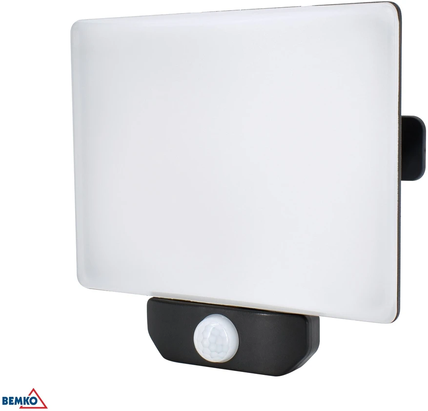 Bemko 50W LED prožektorius su judesio davikliu LFX, juodas, 4000K, IP65