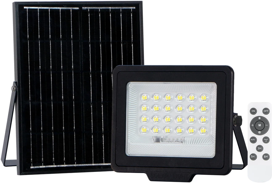 Pakabinamas šviestuvas 50W LED prožektorius su saulės baterija NORLA, juodas, 4000K