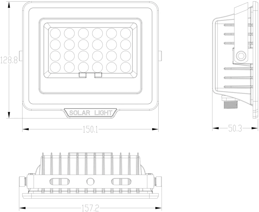 Pakabinamas šviestuvas 50W LED prožektorius su saulės baterija NORLA, juodas, 4000K
