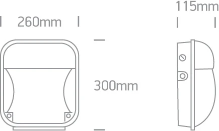 50W LED sieninis šviestuvas, juodas, 3000/4000/5000K, IP65, 7056A/V